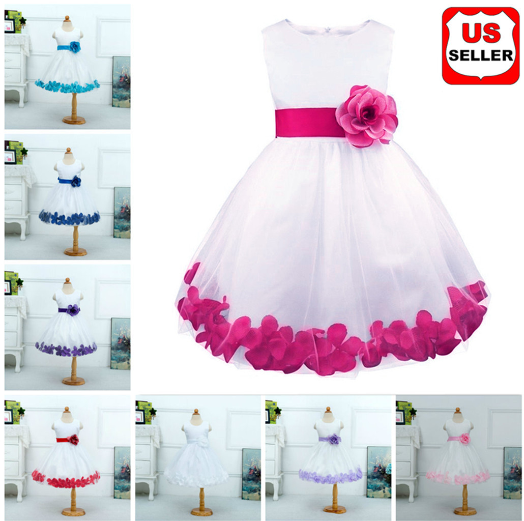 DH Wedding Flower Girl's Dress Flower Pageant Dress up for Babygirl