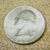 Lot: 1940-D &amp; 1945 Washington Quarters, 90% Silver, Vintage Old Coins - Read Ad - £23.08 GBP