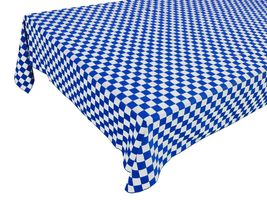 58&quot;x84&quot; - Blue and White - Tablecloth Checkerboard Print Wedding Birthdays - £36.75 GBP