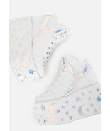 Yru Qozmo Moon Stars  White Platform  Boots. Size 7 Preowned Nice - $175.00