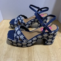 Pop Womens Grandiose Heeled Sandals Blue White Size 11M - $611.93 MXN