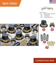 Chic Gold and Black Party Pack for 10 - Celebrate in Style with Quality ... - $42.00
