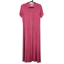 North Style VTG Dress S Women Cranberry Buttons Embroidery Modest Summer... - £18.92 GBP