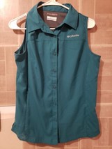 Columbia Omni Shade Sleevless Shirt Vest Womens Size Small Blue Green Sun  - £10.38 GBP