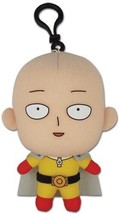 One Punch Man Saitama 5&quot; Plush Doll W/ Backpack Clip NEW WITH TAGS - £7.44 GBP