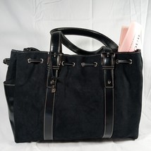 Ralph Lauren Romance Large Black Tote Bag Faux Leather, Drawstring Metal... - $60.00