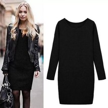 Women Knitted Long Sleeve Mini Sweater Dress - Size 2XL/3XL Plus - $24.13