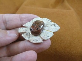 Y-LAD-17) Ladybug ladybird beetle love bugs figurine leaf carving SOAPST... - $8.59