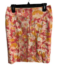 Talbots Skirts Womens Petites Size 2 Peach  Floral Lined Pencil  - £19.13 GBP