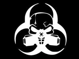 Biohazard Skull Apocalypse Vinyl Decal Car Sticker Wall Truck Choose Size Color - £2.20 GBP+