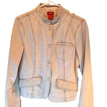 Mossimo Women&#39;s Jean Jacket Beige Waist Length Buttons Pockets  L - $21.77