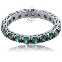 2.49 Ct Emerald Wedding Band Ring Anniversary Sterling Silver Different Sizes - $109.00