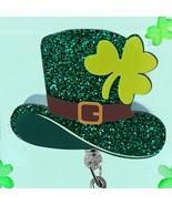 St. Patrick&#39;s Day Sparkling Green Hat ID Badge Holder 360-Degree Rotatab... - $9.90