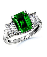 7.25CT Women's Gorgeous Three Stone Emerald Cut Diamond Engagement Rings Size 7 - $365.31