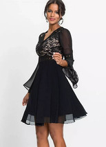 BP Lace Bodice Dress in Black Size Small - UK 10 (fm16-16) - £23.19 GBP