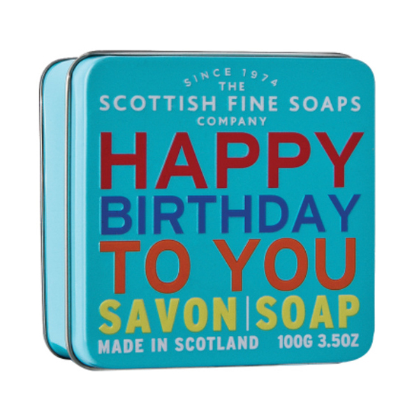 Scottish Fine Soap Birthday Soap in a Tin 3.5oz - £11.20 GBP