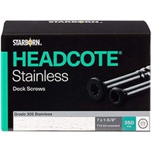 Headcote 7 x 1-5/8&quot; - 39 White - Stainless Steel Trim Head Deck Screws - 350 pc. - £51.89 GBP