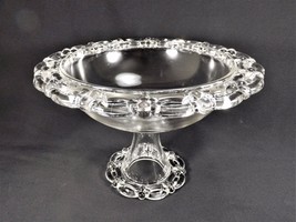 Large EAPG Footed Compote Open Work on Rim &amp; Foot Unusual Pattern 10 1/2... - £9.89 GBP