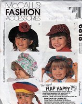 McCall&#39;s 6818 Sewing Pattern Flap Happy Hats Sun Bonnet Baseball Cap Ber... - £13.58 GBP