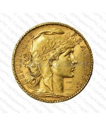1899 20 Francs Marianne Rooster Gold French COPY coin - $14.99