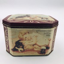 Hoyt’s German Cologne Tin w/ Cats &amp; Dogs 1928 Jewelry Co Bristolware 5.25&quot;x4.25&quot; - £10.45 GBP