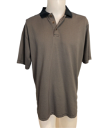 Caribbean Joe Men&#39;s Striped Polo Shirt Grey and Black XL - $19.43 CAD