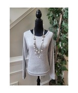 Soho Street Sweater Women&#39;s Size Medium Gray Long Sleeve Pullover Knit C... - $508.49 MXN