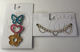 NWT Urban Outfitters Bundle - Hair Clips and Metal Heart Choker Necklace - £15.67 GBP