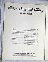Peter Paul and Mary In The Wind 1962 Sheet Music Song book 10 title songs - £7.05 GBP