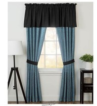 5-Piece Bonanza Curtain Set Teal Scroll Full - $353.97 MXN