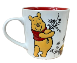 Winnie The Pooh Coffee Mug Honey Pot Floral Bees Flowers Red Interior 16... - $24.97