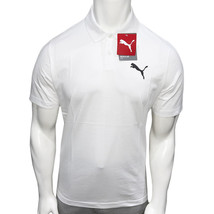 NWT PUMA MSRP $56.99 ESSENTIALS MEN&#39;S WHITE JERSEY SHORT SLEEVE POLO RUGBY - £20.11 GBP