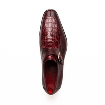 Toluca genuine crocodile and lizard dress monk strap Wine image 4