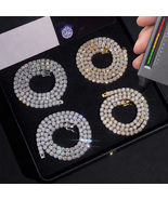 MOISSANITE 5MM 925 Sterling Silver Tennis Chain Premium Necklace Passes ... - $455.99+