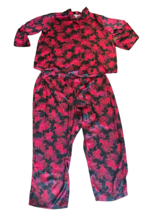 Sexy Sensual Cacique Pajamas Lounge 2 Pc Set Button LS Shirt Top Pants 2... - $26.72