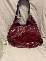 Coach Bag Madison Maggie Maroon Patent Leather Shoulder Bag Hobo Satchel 21238 - $69.30