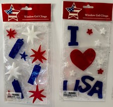 July 4th Theme Window Gel Clings - Lot of 2 ~ Fireworks And  I Love USA! - £6.16 GBP