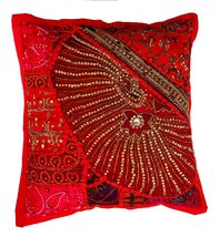 Rastogi Handicrafts Decorative Throw Pillow Cases, Embroidered Cotton Cushion Co - £19.63 GBP