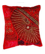 Rastogi Handicrafts Decorative Throw Pillow Cases, Embroidered Cotton Cu... - $24.49