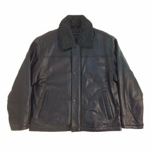 P11925706 Perry Ellis Portfolio, Vintage, Men Zip Up Leather 3/4 Length Coat/JKT - £274.29 GBP