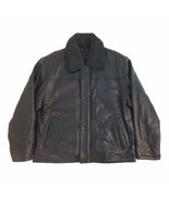 P11925706 Perry Ellis Portfolio, Vintage, Men Zip Up Leather 3/4 Length Coat/JKT - $350.00