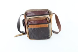 Vtg 90s Streetwear Color Block Patchwork Leather Shoulder Crossbody Bag ... - £71.18 GBP