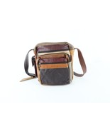 Vtg 90s Streetwear Color Block Patchwork Leather Shoulder Crossbody Bag ... - £69.86 GBP
