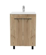 Floor Cabinet Oxnard, Bathroom, Light Oak - $551.17 CAD