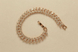 7.5Ct Marquise Brilliant Cut White Diamond Tennis Bracelet 14k Rose Gold Finish - £162.07 GBP