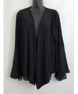 R &amp;M Richards Women&#39;s Black Shawl Jacket Cardigan Open Bell Sleeve Size ... - $44.50