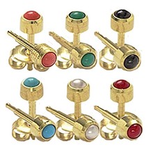Ear Piercing Earrings Gold 6 Pairs Of 4mm Colored Pearl 16ga Studex Studs Hypoal - £4.94 GBP