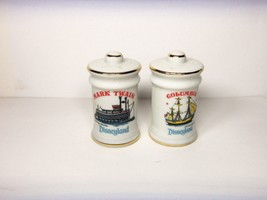 Disneyland Mark Twain Souvenir Ceramic Salt &amp; Pepper Shakers Vintage Unused - £13.14 GBP
