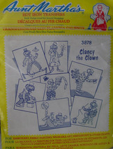 Unopened Aunt Martha&#39;s Hot Iron Transfer Patterrn &quot;Clancy the Clown&quot;  - £2.36 GBP