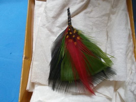 Feather Dangle Earrings-Vintage - £15.95 GBP